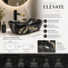 Bassino rectangular black marble ceramic countertop wash basin with matte finish
