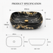 Bassino rectangular black marble ceramic countertop wash basin with matte finish