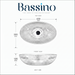 Bassino smoky grey textured glass table top wash basin, 430 x 320 x 120 mm oval countertop basin for modern luxury bathrooms