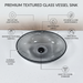 Bassino smoky grey textured glass table top wash basin, 430 x 320 x 120 mm oval countertop basin for modern luxury bathrooms