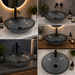 Bassino smoky grey textured glass table top wash basin, 430 x 320 x 120 mm oval countertop basin for modern luxury bathrooms