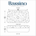 Bassino terrazzo design table top wash basin 460x320x140 mm with glossy white multicolor stone pattern and grey base for modern bathroom countertop.
