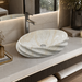 Beige Glossy Marble Oval Countertop Wash Basin