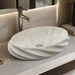 Beige Glossy Marble Oval Countertop Wash Basin