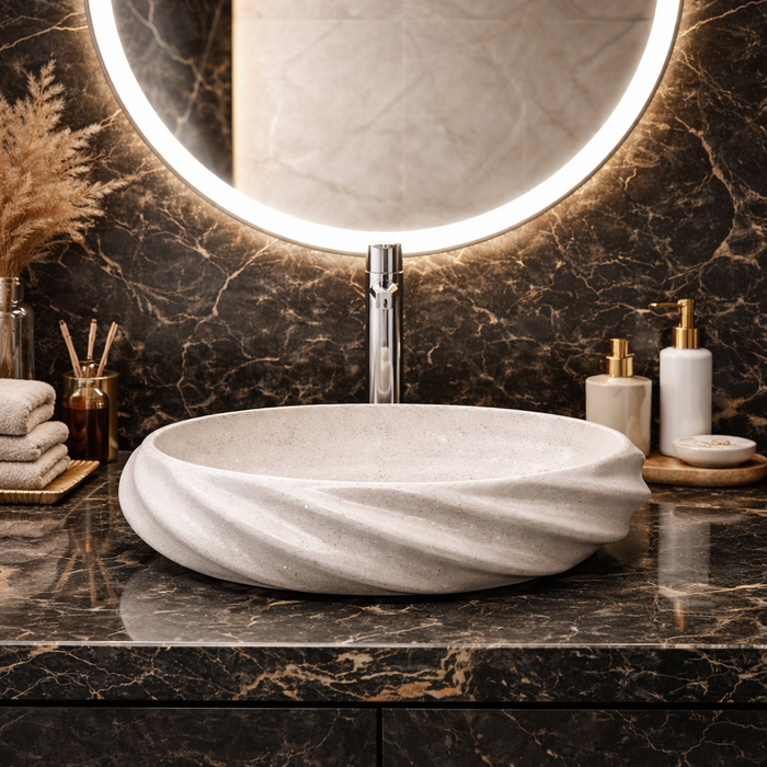 Beige Terrazzo_Matt_Oval_Countertop 6