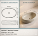 Beige Terrazzo Matt Sculpted Oval Basin Size
