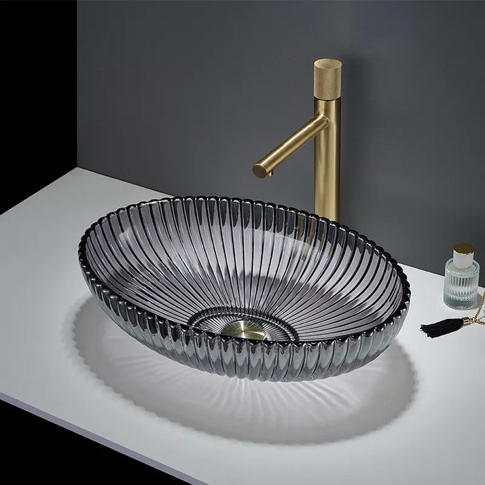Black Glass Table Top Wash Basin