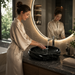 Black Glossy Ceramic Oval Countertop Wash Basin