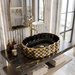 Black Gold Geometric Ceramic Countertop Wash Basin 