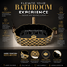 Black Gold Geometric Ceramic Countertop Wash Basin 