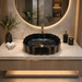 Black Gold Marble Design Ceramic Countertop Wash Basin 