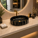 Black Gold Marble Design Ceramic Countertop Wash Basin 
