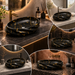 Black Gold Matte Ceramic Oval Countertop Wash Basin