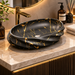Black Gold Matte Ceramic Oval Countertop Wash Basin