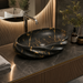Black Gold Matte Ceramic Oval Countertop Wash Basin