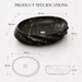 Black Gold Matte Ceramic Oval Countertop Wash Basin size