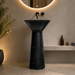 Black Marquina Resin with Artificial Stone Pedestal Wash Basin 