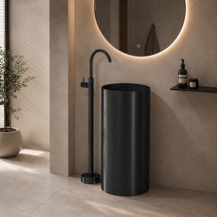 Black Metal Pedestal Wash Basin