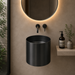 Black Metal Wall Mount Half Pedestal Wash Basin