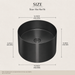 Black Metal Wall Mount Half Pedestal Wash Basin size 