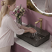 Black Rectangle Transparent Glass Wash Basin
