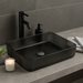Black Rectangle Transparent Glass Wash Basin 