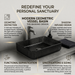 Black Rectangle Transparent Glass Wash Basin