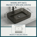 Black Rectangle Transparent Glass Wash Basin Size