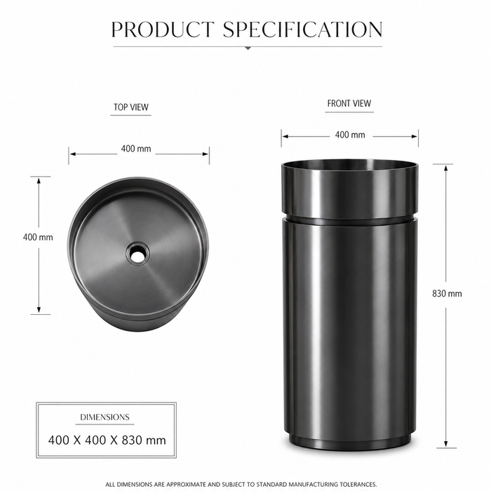 Black Stainless Steel Pedestal Wash Basin With Storage 