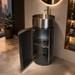 Black Stainless Steel Pedestal Wash Basin With Storage 