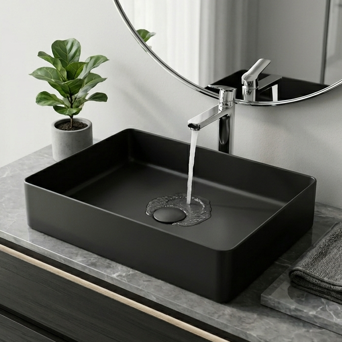 Black Stainless Steel Wash Basin
