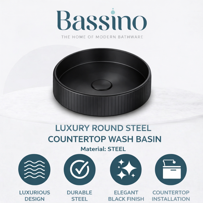 Black Stainless Steel Wash Basin 