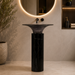 Black Top Resin and Bottom Stone Pedestal Basin 