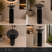 Black Top Resin and Bottom Stone Pedestal Basin 