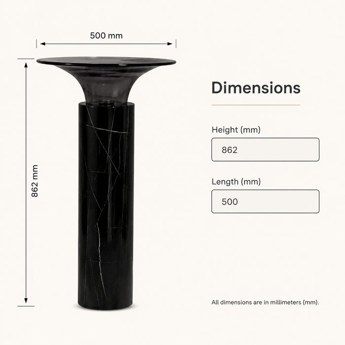 Black Top Resin and Bottom Stone Pedestal Basin 