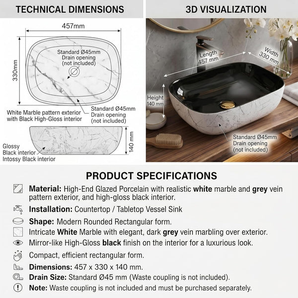 Designer Table Top Basin (18x13x6) BTT-11422-IN