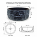 Black artificial stone table top wash basin with matte finish, round shape and raw rock-textured exterior, 400 × 400 × 140 mm.