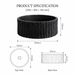Black artificial stone table top wash basin with matte speckled finish, round shape and vertical fluted exterior, 390 × 390 × 150 mm.