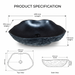Black artificial stone table top wash basin with organic free-form shape, rough rock-textured exterior and 490 × 370 × 140 mm size.