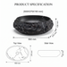 Black stone texture oval ceramic table top wash basin 500x375x150 mm with white marble veining and rough rock exterior for luxury bathrooms.