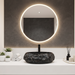 Black stone texture oval ceramic table top wash basin 500x375x150 mm with white marble veining and rough rock exterior for luxury bathrooms.
