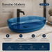 Blue Rectangle Transparent Resin Wash Basin