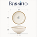 Blue and white designer ceramic under counter wash basin with glossy finish, 405 × 405 × 180 mm round undermount bathroom basin with decorative pattern.