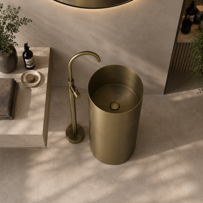 Bronze Metal Pedestal Wash Basin