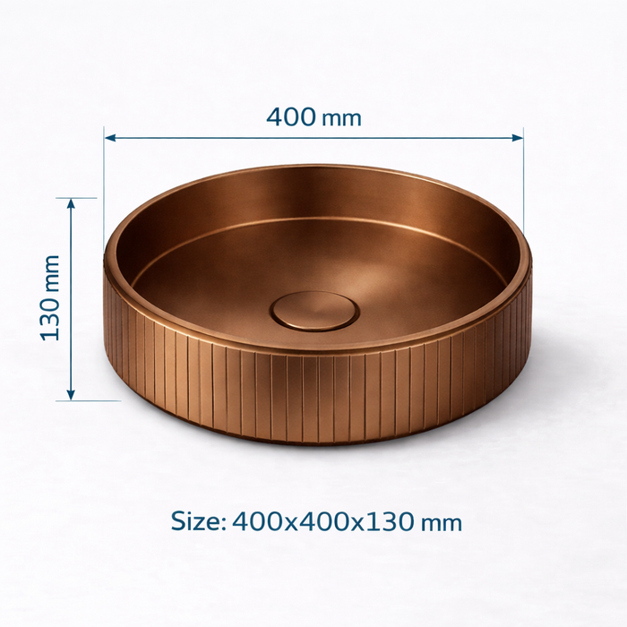 Bronze Stainless Steel Wash Basin Size