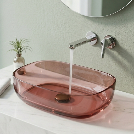 Brown Transparent Resin Wash Basin