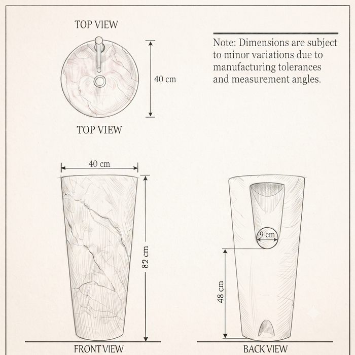 Ceramic Pedestal Wash Basin With Tap-Hole | Ivory