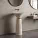 Ceramic Pedestal Wash Basin | Beige-Ivory