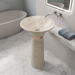 Ceramic Pedestal Wash Basin | Beige-Ivory