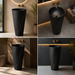 Ceramic Pedestal Wash Basin With Tap-Hole | Black